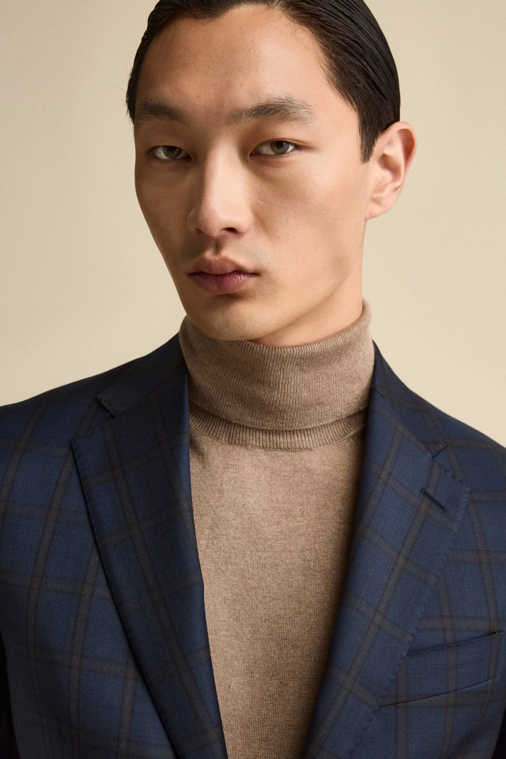 Abito Slim Fit Check Foderato in Lana Vergine - BLU QUADRI