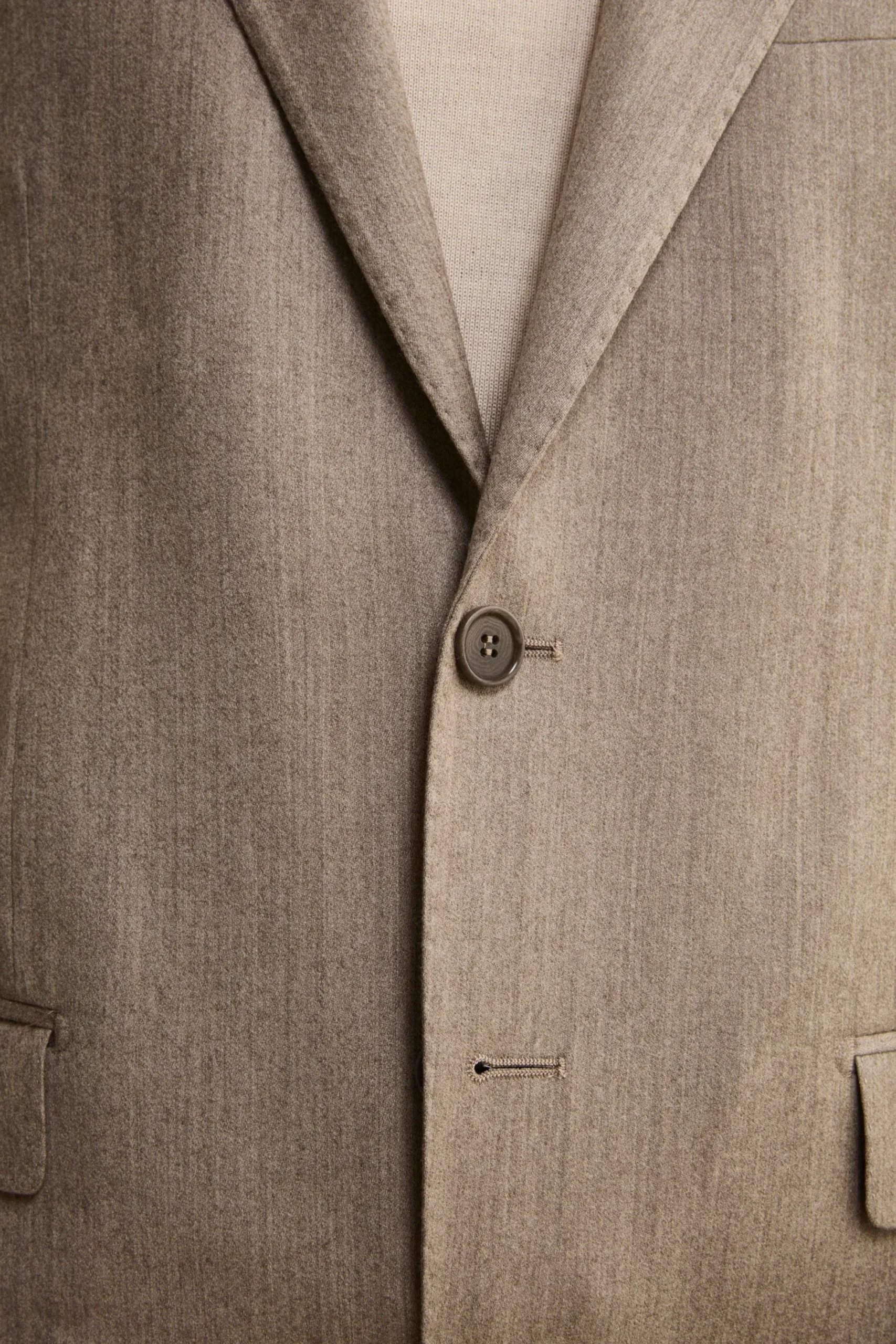 Abito Slim Fit Foderato in Lana e Cashmere - TORTORA