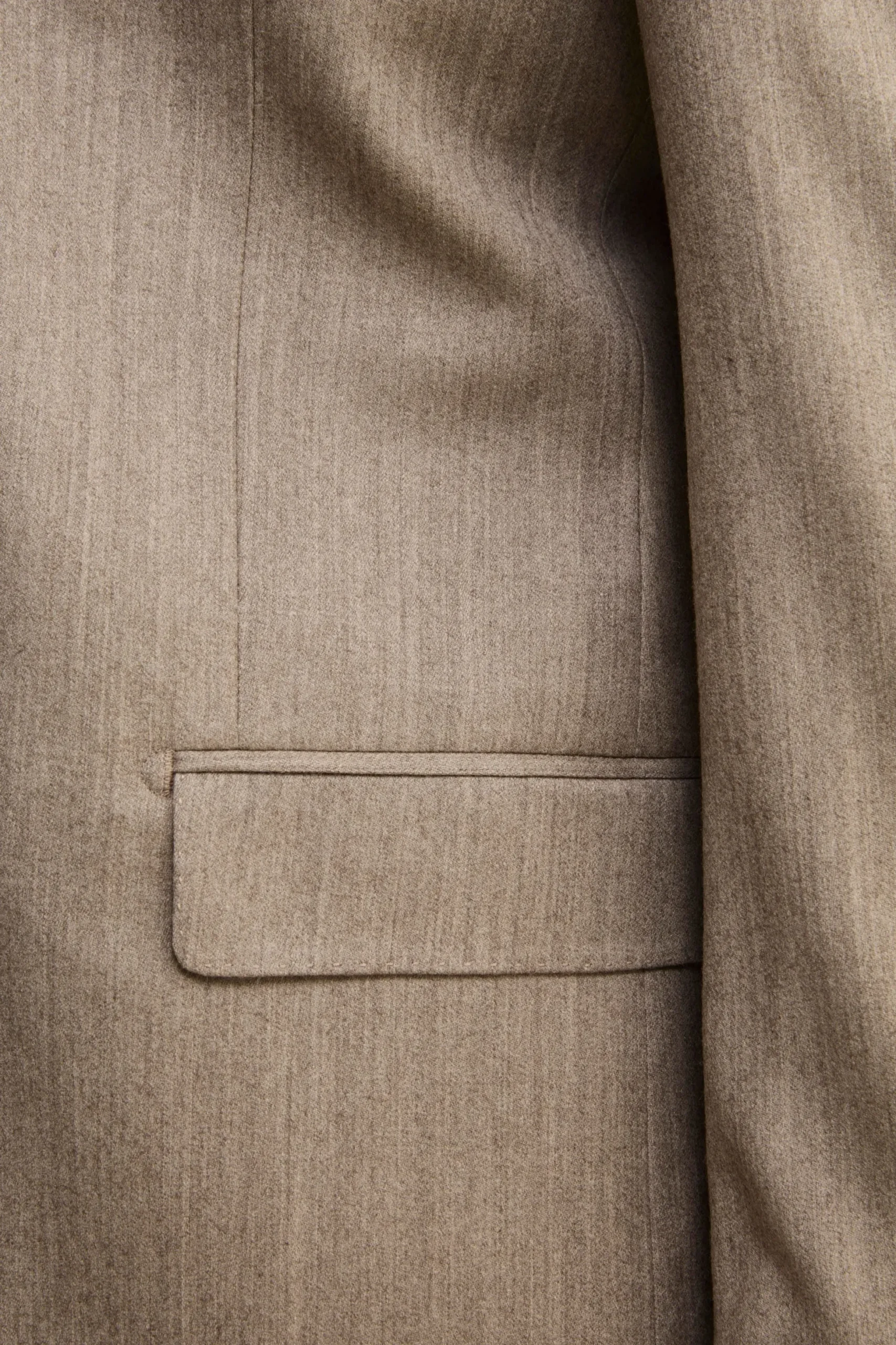 Abito Slim Fit Foderato in Lana e Cashmere - TORTORA
