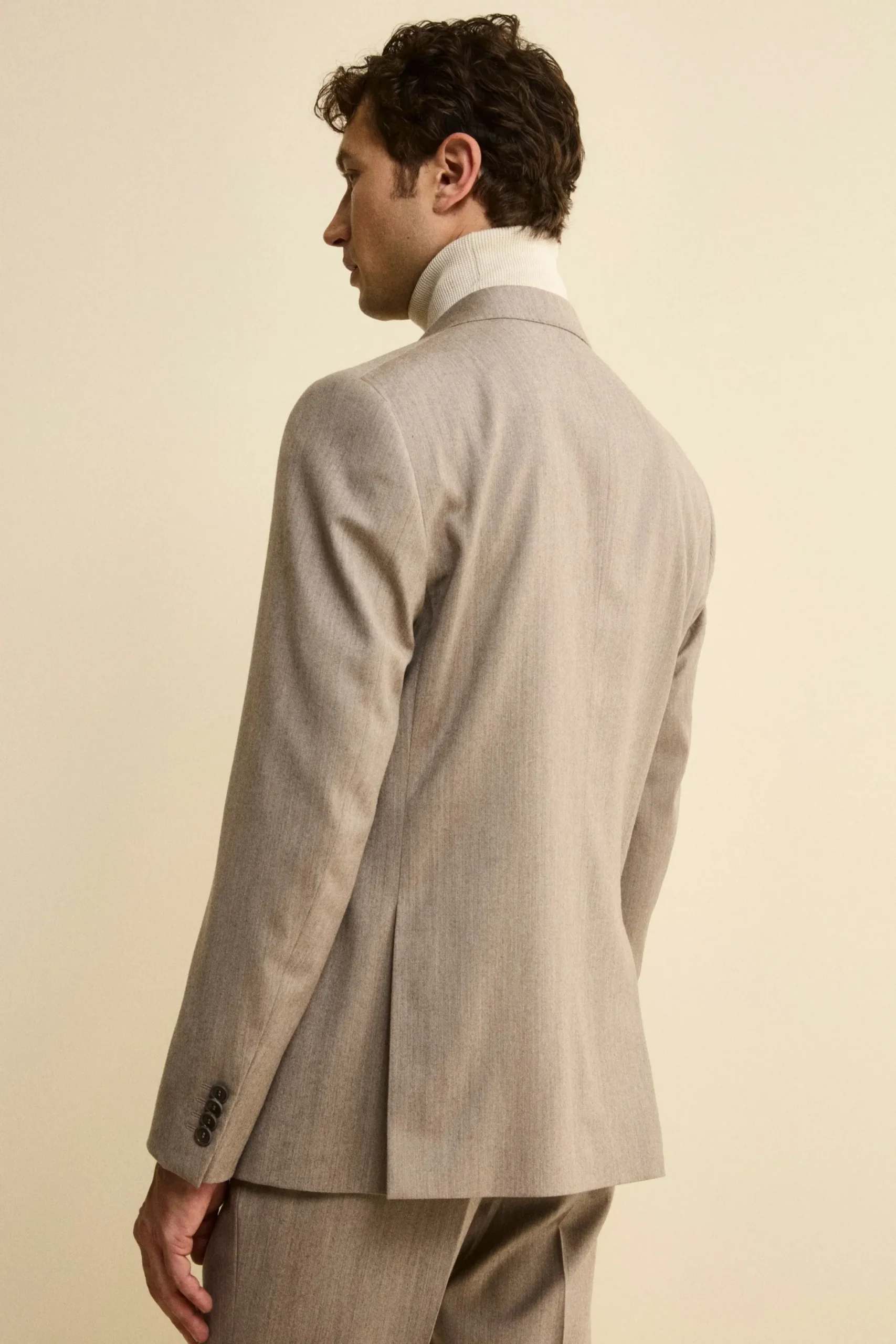 Abito Slim Fit Foderato in Lana e Cashmere - TORTORA
