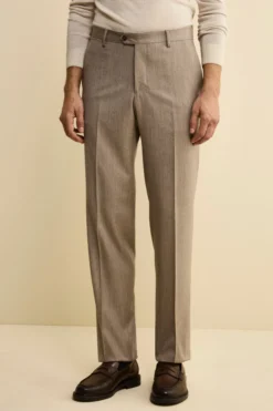 Abito Slim Fit Foderato in Lana e Cashmere - TORTORA