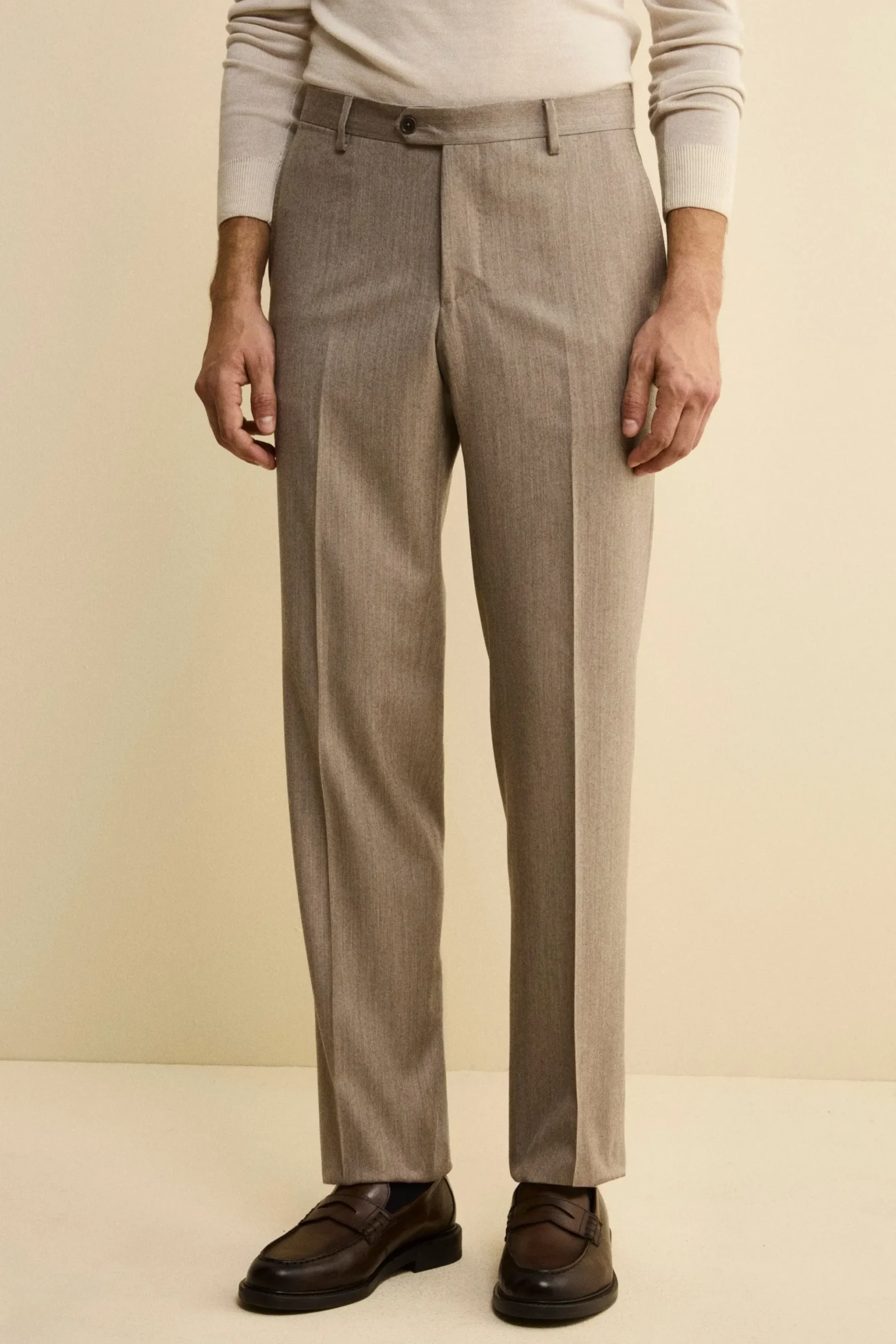 Abito Slim Fit Foderato in Lana e Cashmere - TORTORA
