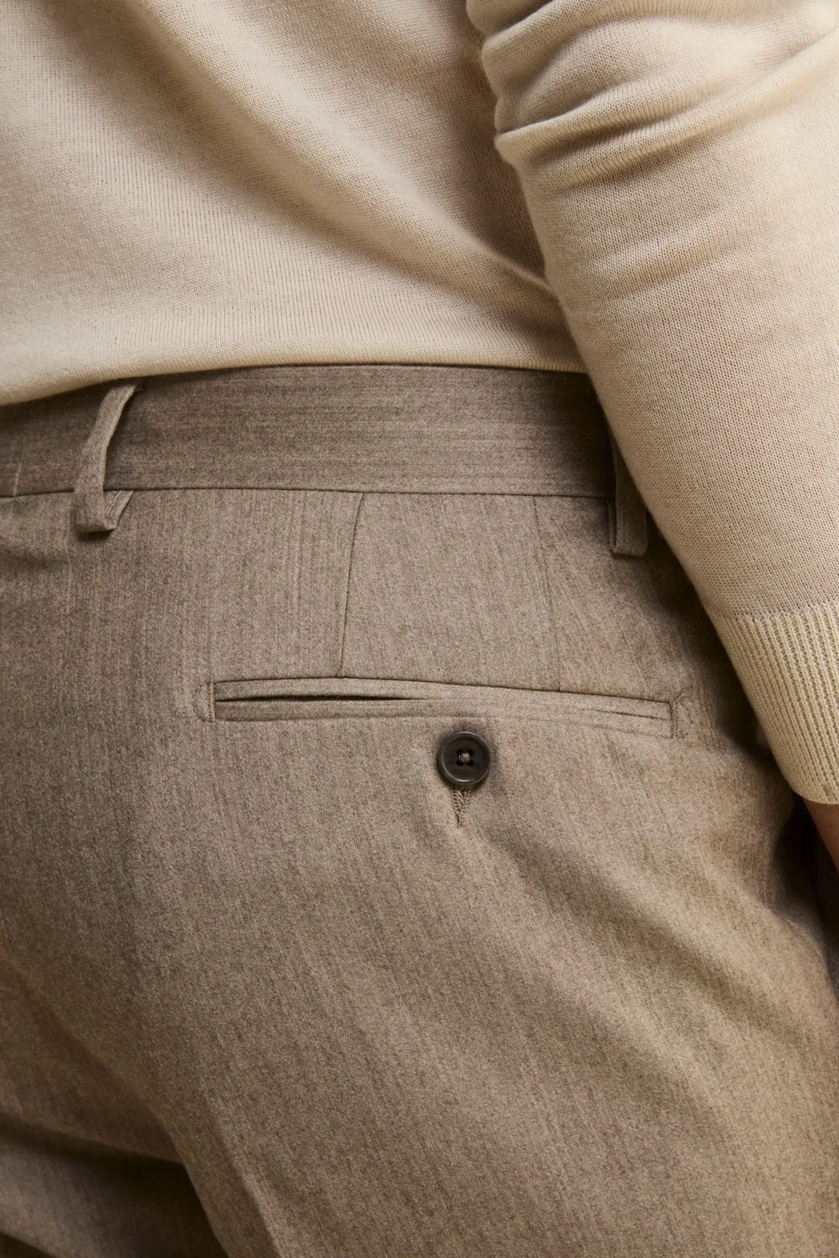Abito Slim Fit Foderato in Lana e Cashmere - TORTORA