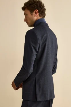 Abito Slim Fit in Lana Vergine con Revers Classico - GALLES BLU