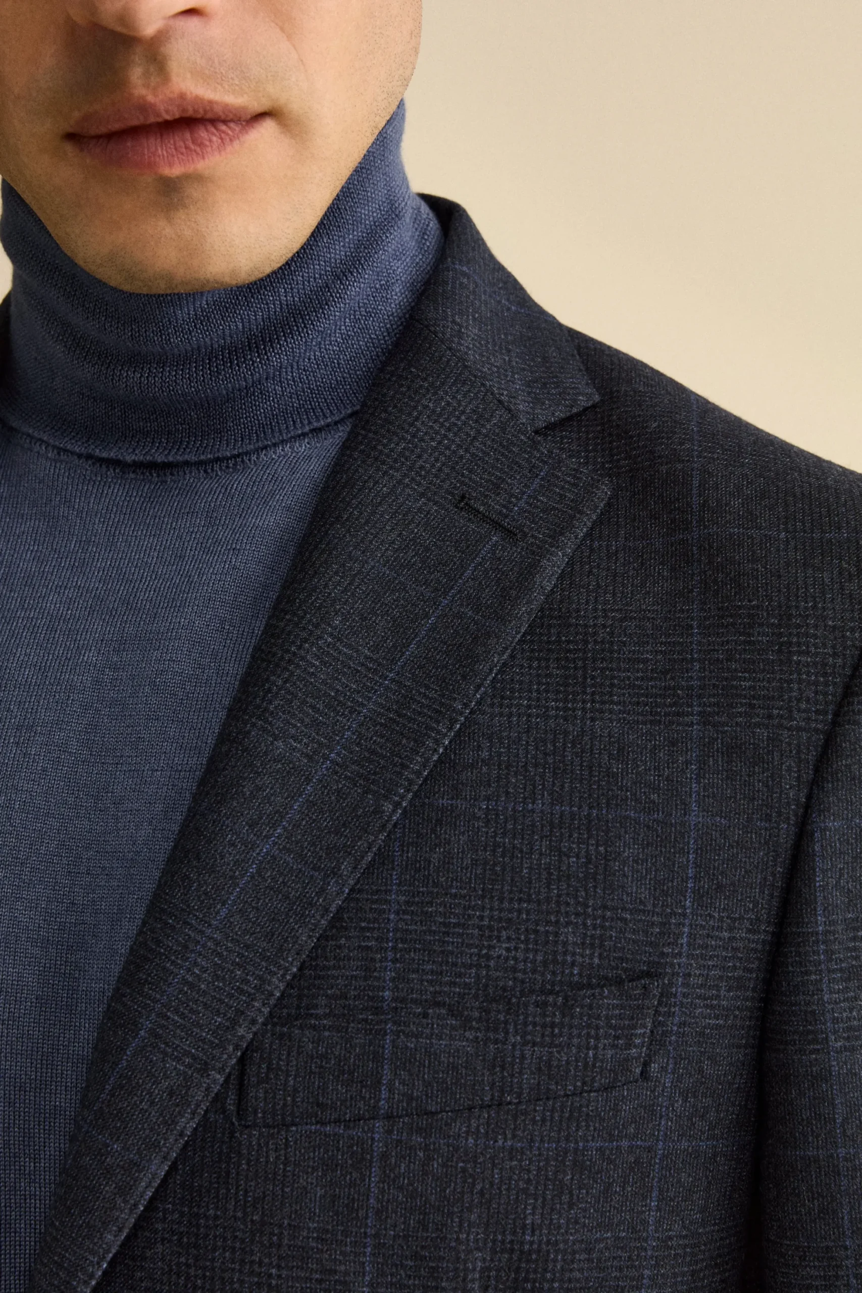Abito Slim Fit in Lana Vergine con Revers Classico - GALLES BLU