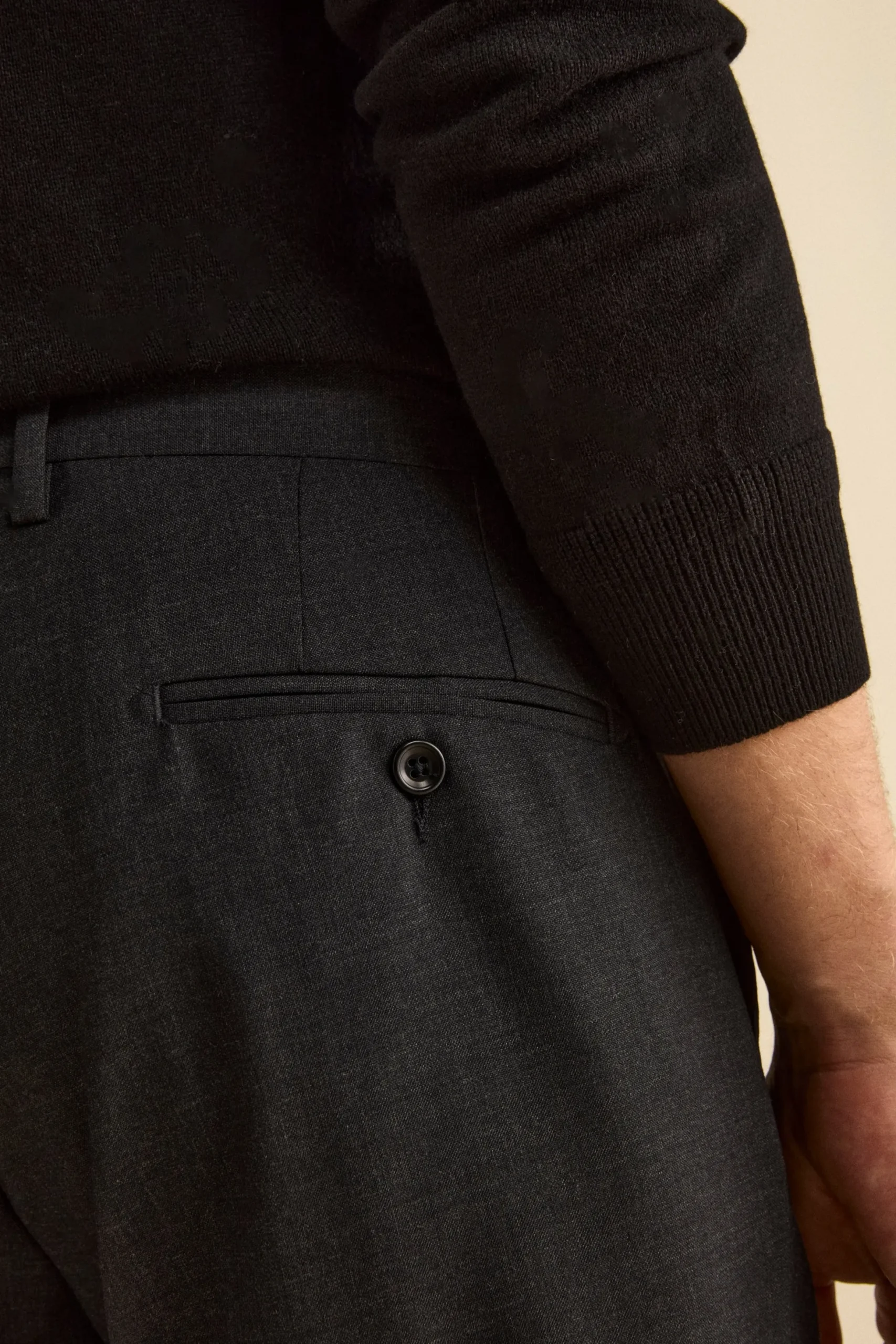 Abito Slim Fit Monopetto Revers a Lancia in Lana Vergine - ANTRACITE