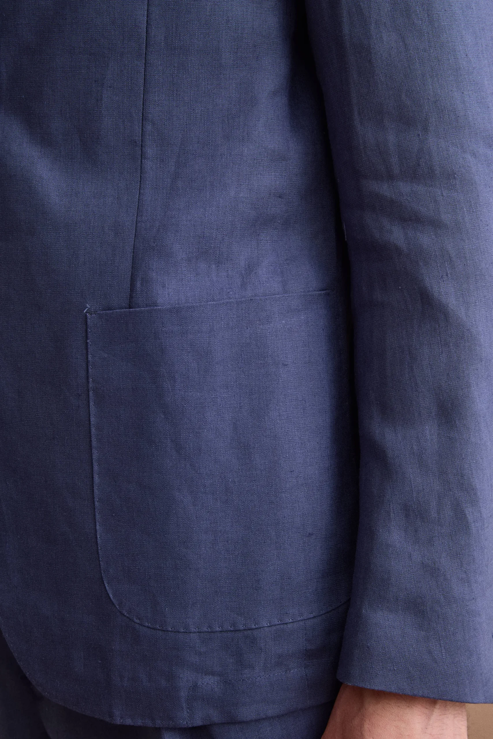 Abito Slim Fit Semifoderato in Lino - BLU