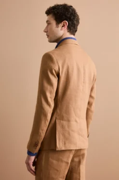 Abito Slim Fit Semifoderato in Lino - CAMOSCIO