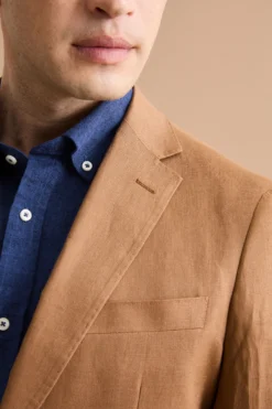 Abito Slim Fit Semifoderato in Lino - CAMOSCIO