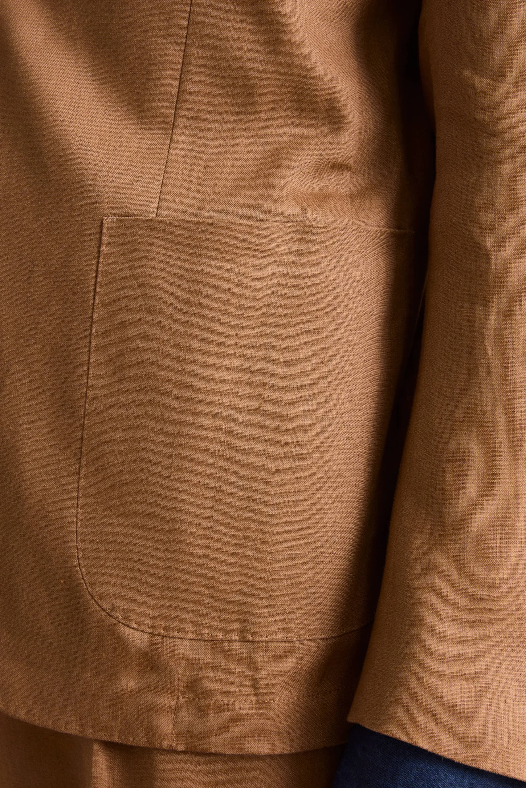 Abito Slim Fit Semifoderato in Lino - CAMOSCIO