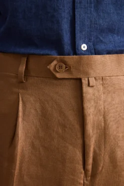 Abito Slim Fit Semifoderato in Lino - CAMOSCIO