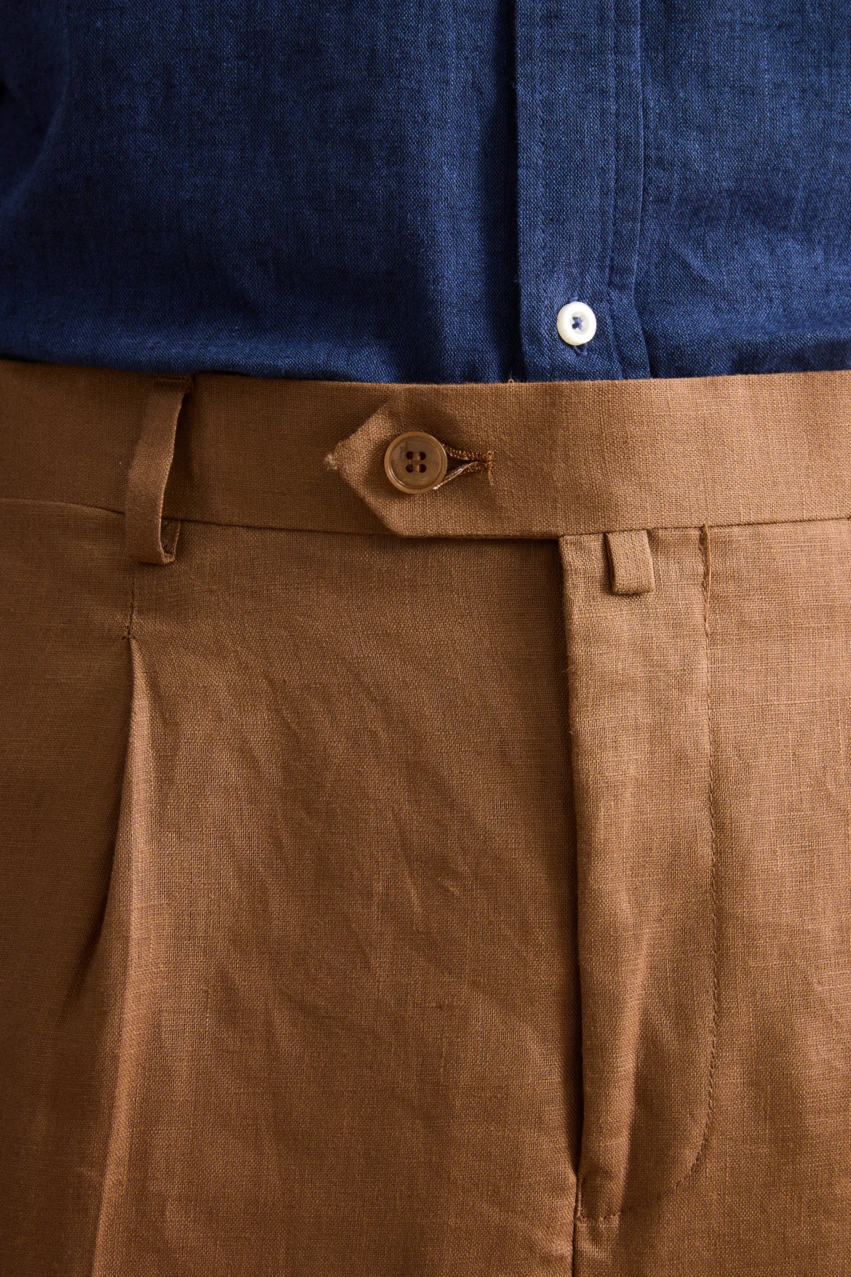 Abito Slim Fit Semifoderato in Lino - CAMOSCIO