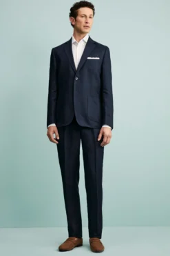 Abito Spigato Monopetto in Lino - NAVY