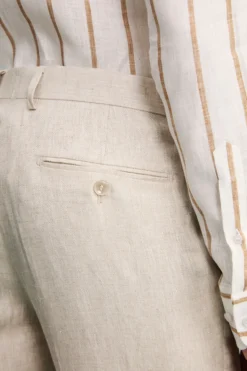 Abito Spigato Monopetto in Lino - BEIGE