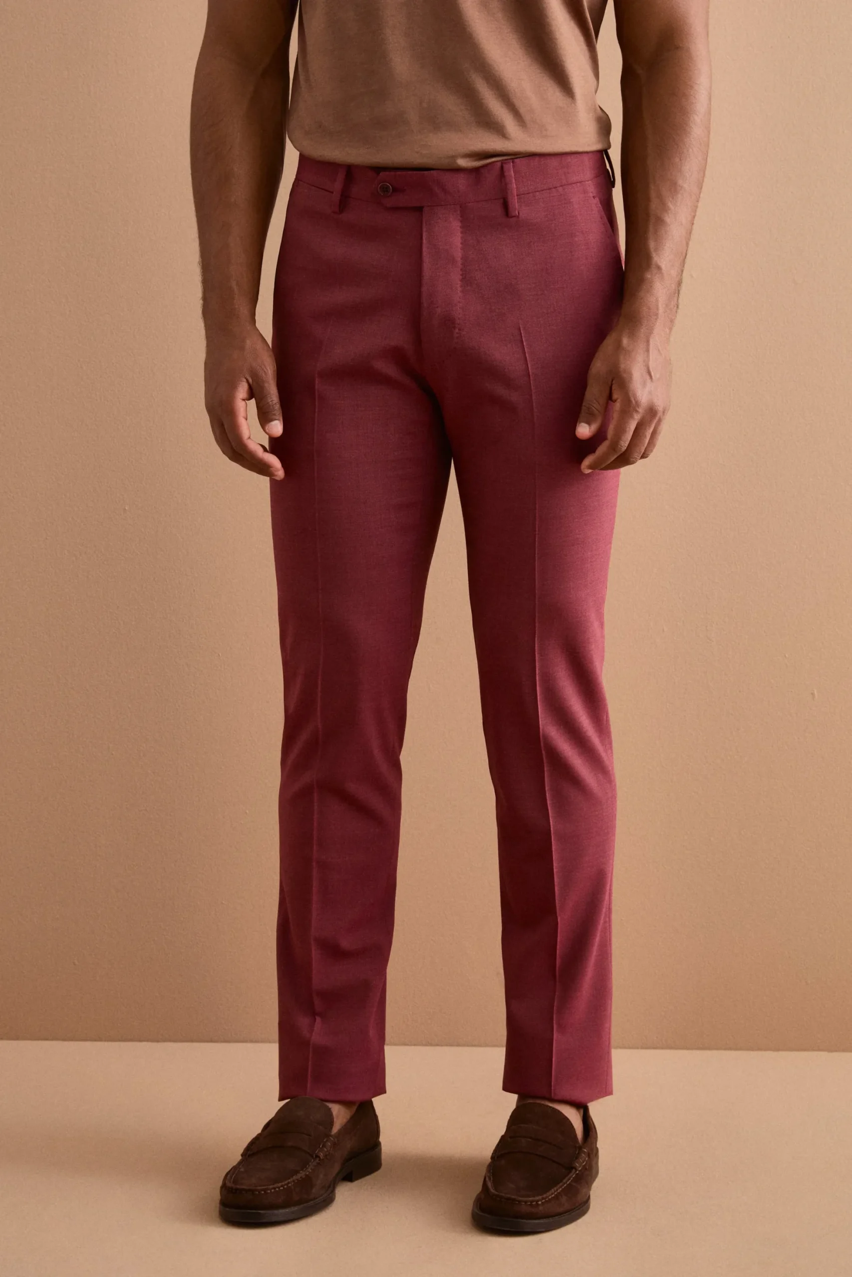 Abito Uomo Monopetto in Lino Slim Fit - BORDEAUX