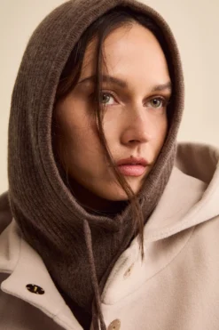 Balaclava a Coste in Cashmere - CASTAGNA