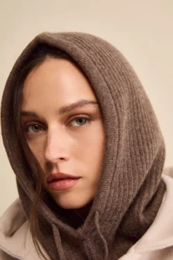Balaclava a Coste in Cashmere - CASTAGNA