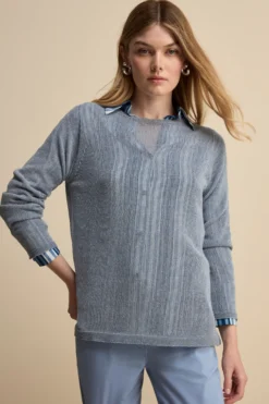 Barchetta Lurex in Cotone - AZZURRO
