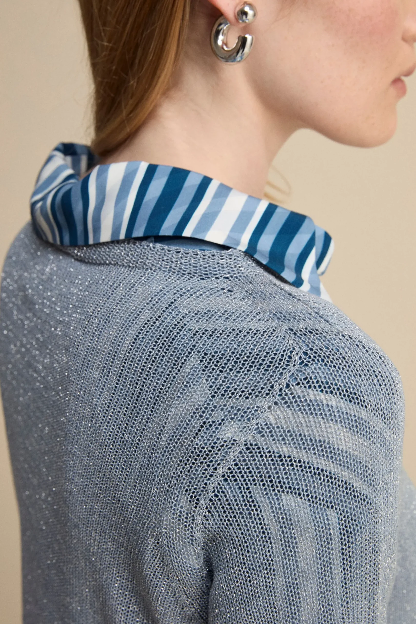 Barchetta Lurex in Cotone - AZZURRO