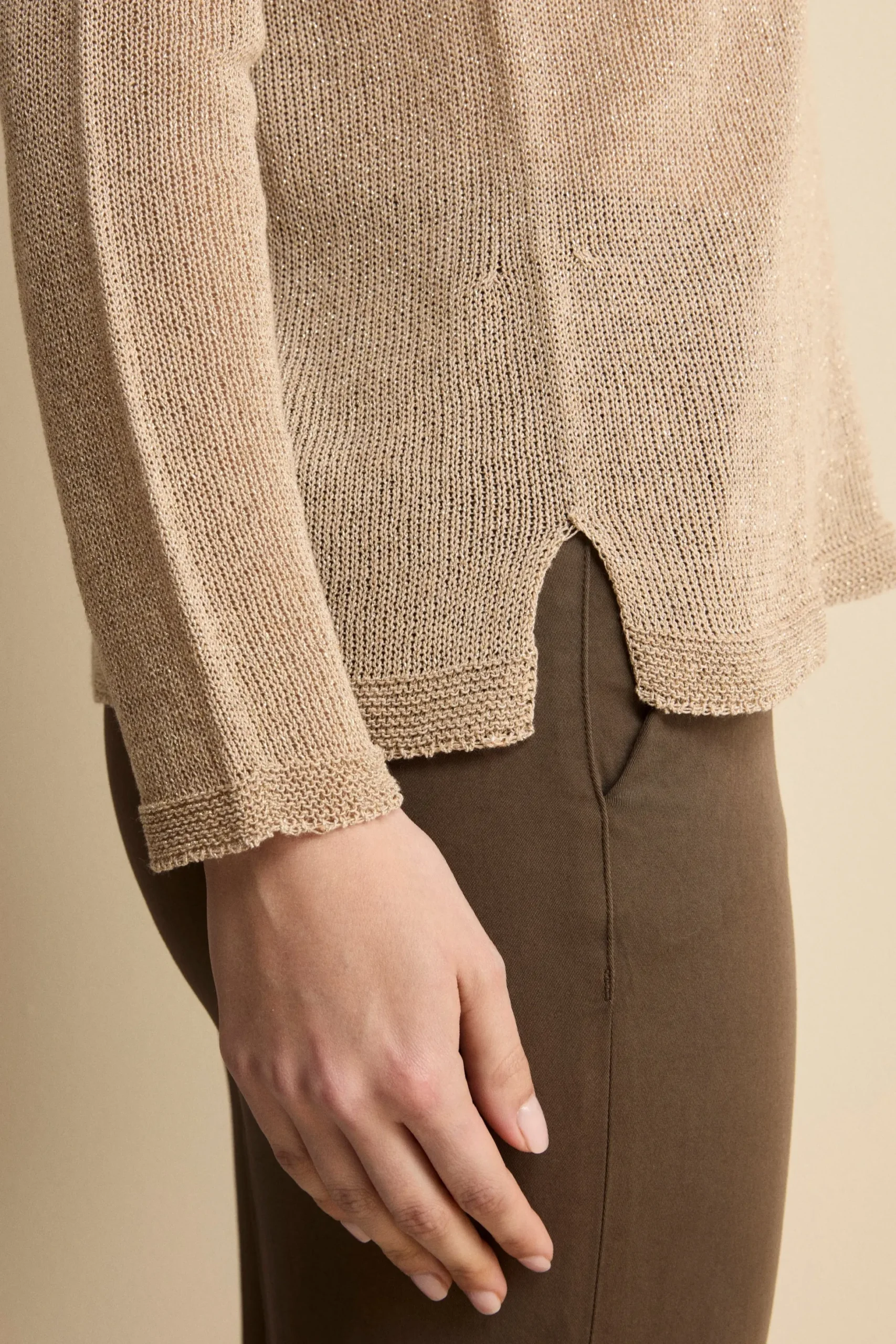 Barchetta Lurex in Cotone - BEIGE