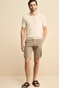Bermuda Cargo in Cotone Canetté - FANGO
