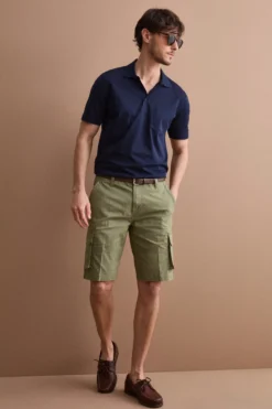 Bermuda Cargo in Cotone con Tasche Laterali - SALVIA