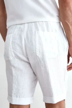 Bermuda Coulisse in Lino - BIANCO