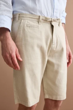 Bermuda In Misto Cotone Con Coulisse - SABBIA