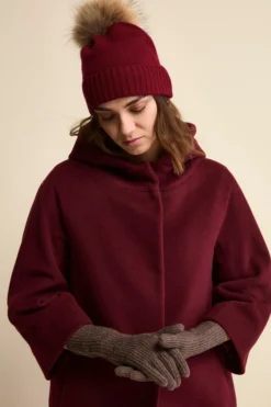 Berretto in Cashmere con Pompon - VINO