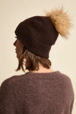 Berretto in Cashmere con Pompon - CAFFE