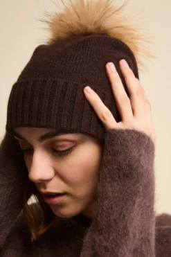 Berretto in Cashmere con Pompon - CAFFE