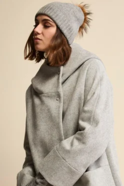 Berretto in Cashmere con Pompon - GRIGIO CHIARO