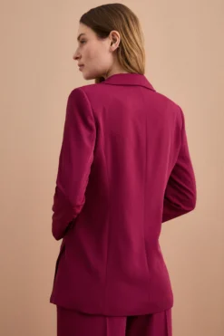 Blazer Doppiopetto Foderato in Cady - BORDEAUX