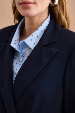 Blazer Doppiopetto Foderato in Cady - BLU