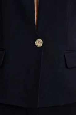 Blazer Elegante con Scollo Ampio - BLU