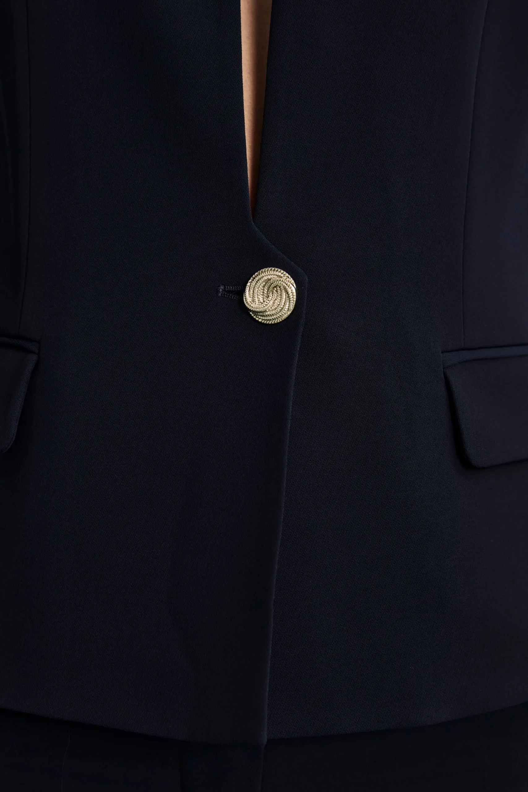 Blazer Elegante con Scollo Ampio - BLU