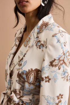 Blazer Habotai da Cerimonia con Cintura - FANT. MARRONE