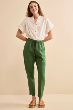 Blusa Boxy in Cotone con Bottoni - PANNA