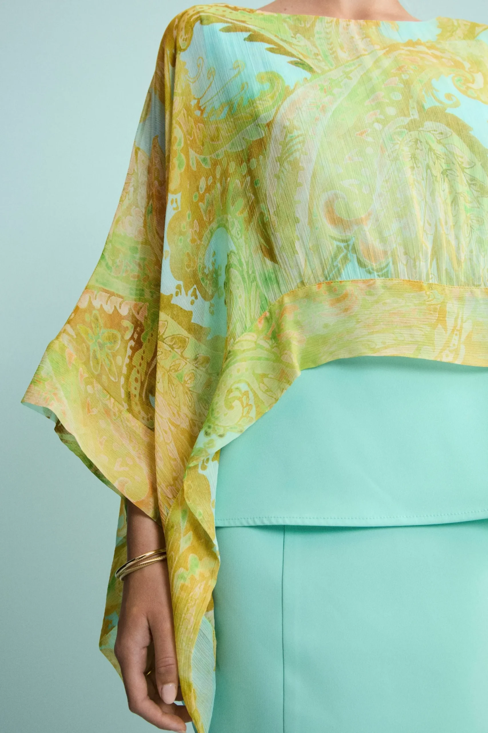 Blusa Creponne Elegante in Fantasia - FANT. ACQUA