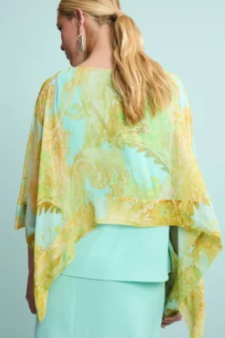 Blusa Creponne Elegante in Fantasia - FANT. ACQUA
