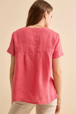 Blusa Morbida Girocollo in Lino - CORALLO