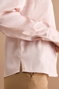 Blusa Over Elegante con Collo a Camicia - ROSA