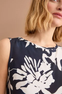 Blusa Smanicata Habotai con Fantasia - FANT. BLU