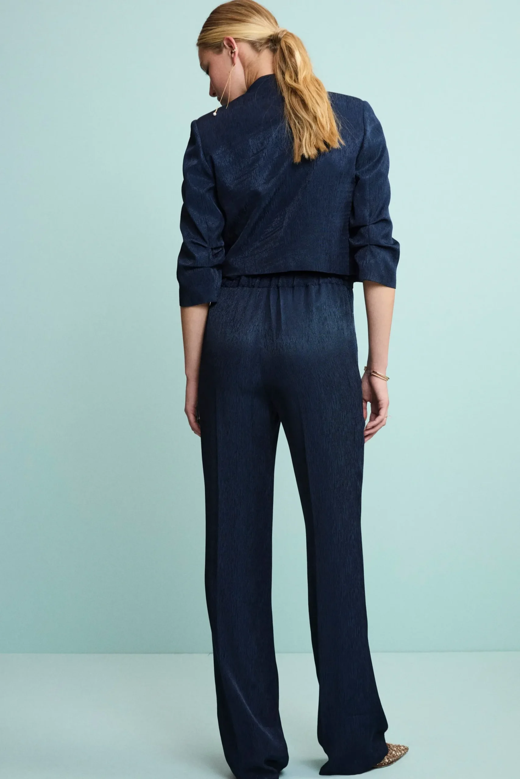 Bolero Jacquard Elegante da Cerimonia - BLU