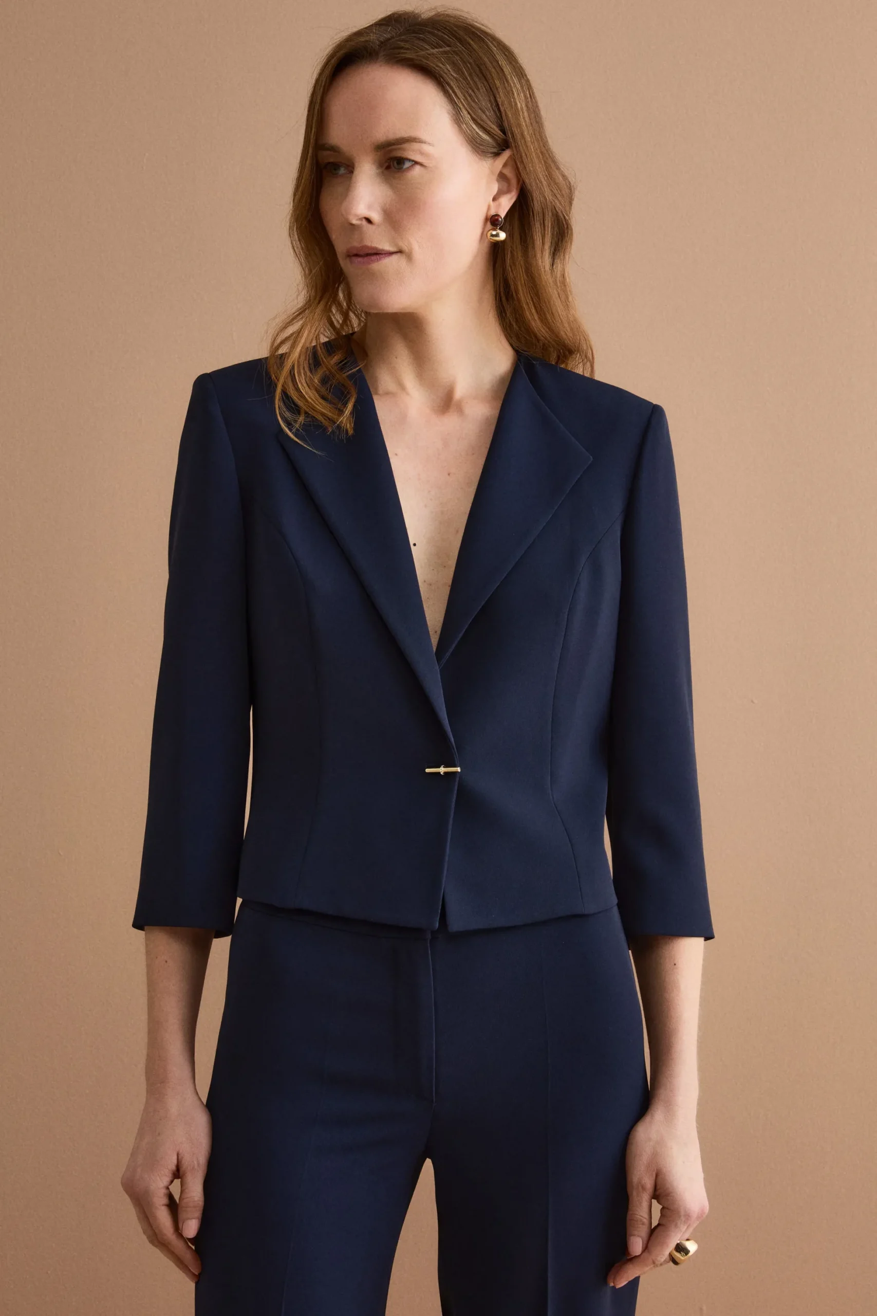 Bolero Sciancrato da Cerimonia in Cady - BLU