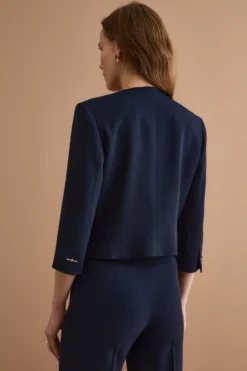 Bolero Sciancrato da Cerimonia in Cady - BLU