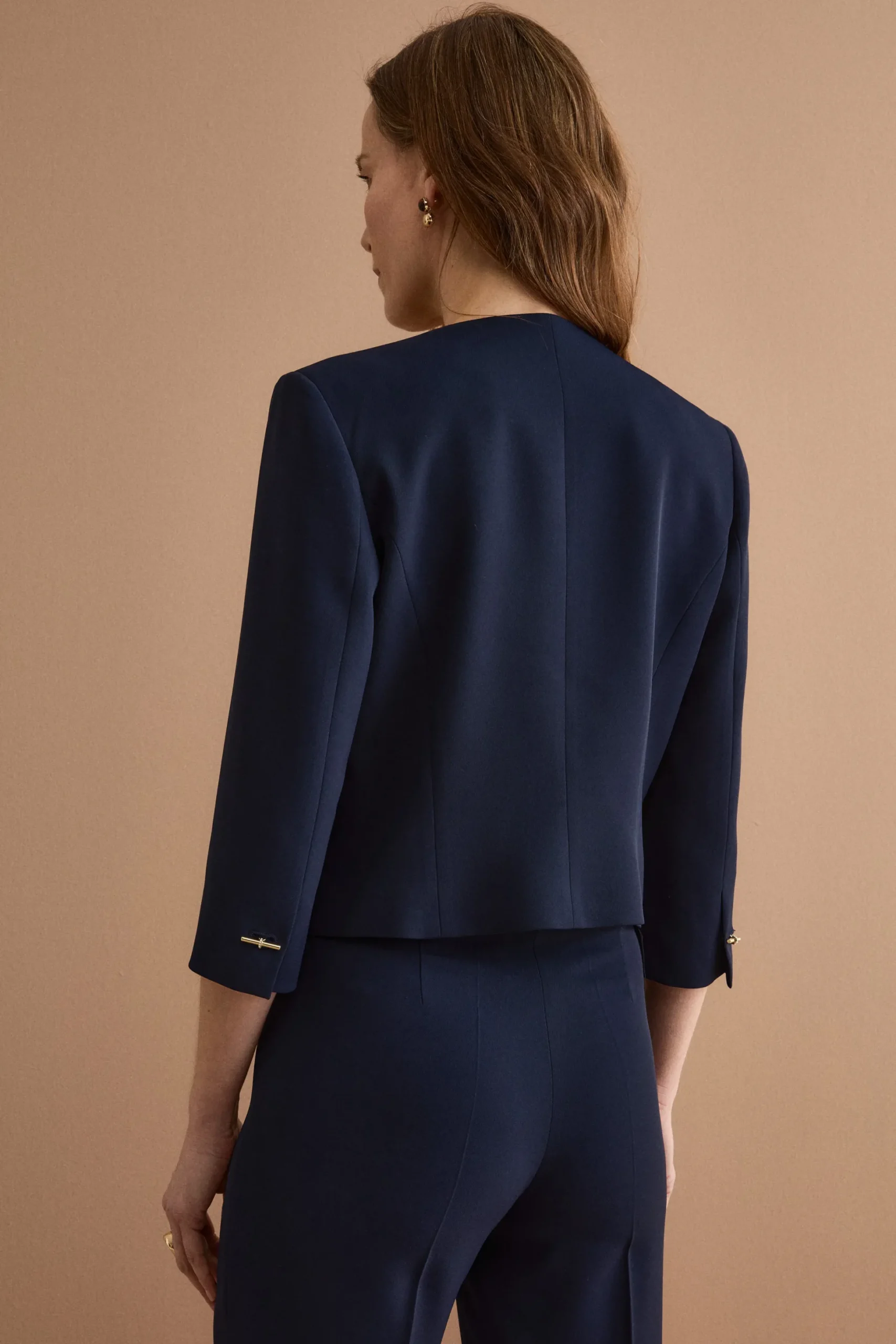 Bolero Sciancrato da Cerimonia in Cady - BLU