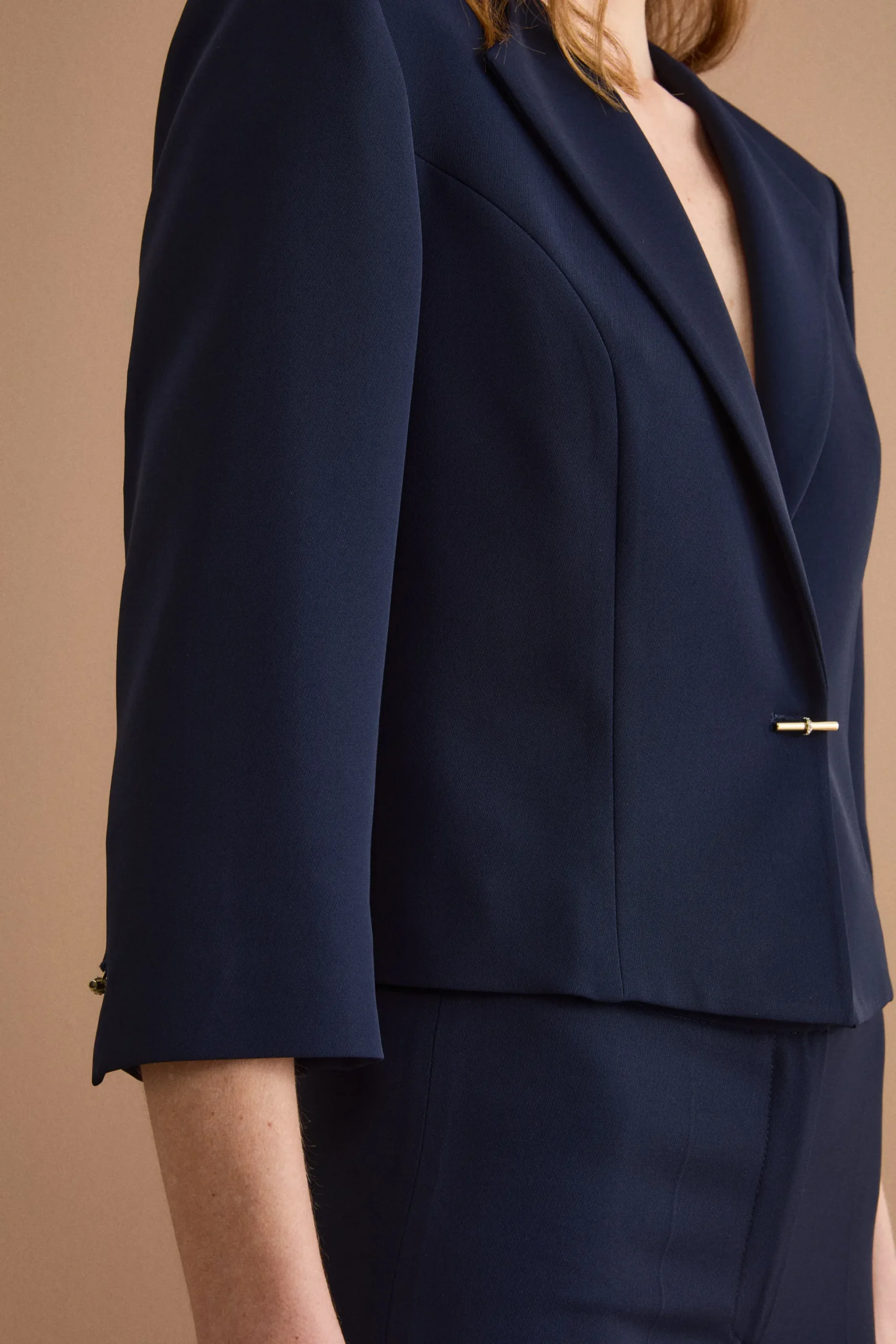 Bolero Sciancrato da Cerimonia in Cady - BLU