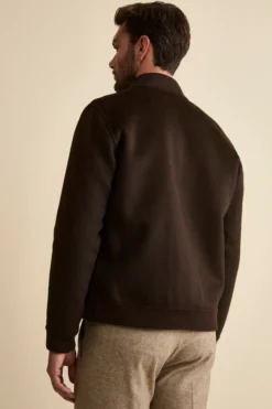 Bomber in Lana con Tasche - MARRONE
