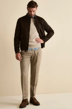 Bomber in Lana con Tasche - MARRONE